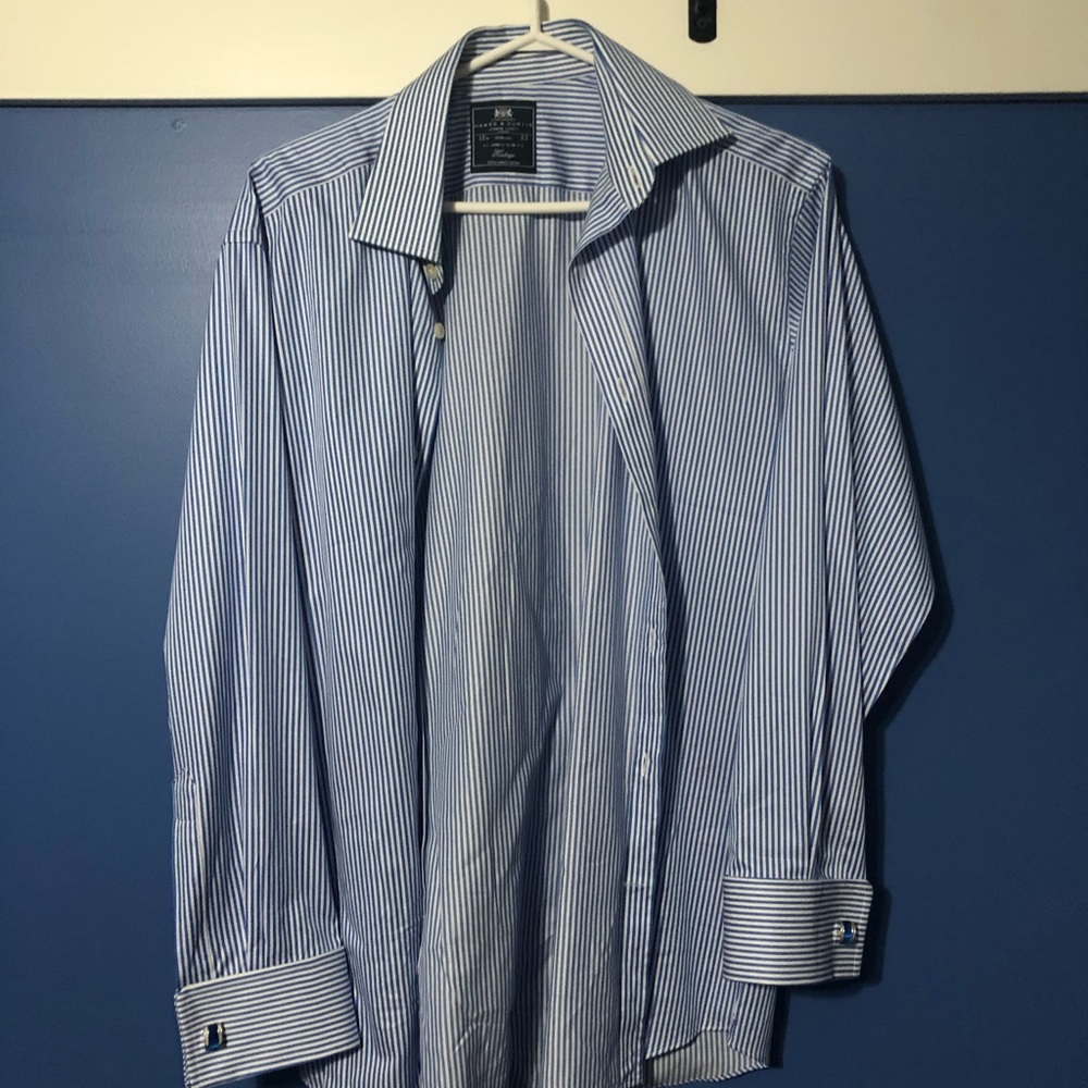 Blue and white dress shirt